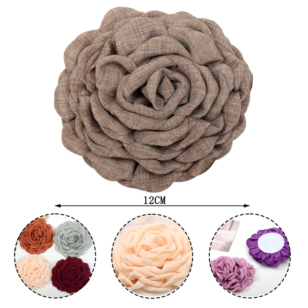 Caro same style baked edge fabric headdress flower 12cm burnt edge big flower diy hair accessories shoes and hats flower corsage jewelry accessories