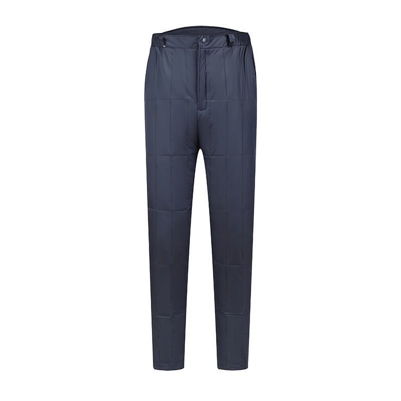 Factory wholesale middle-aged and elderly men's down pants one-piece delivery thickened plus size men's warm pants high waist men and women