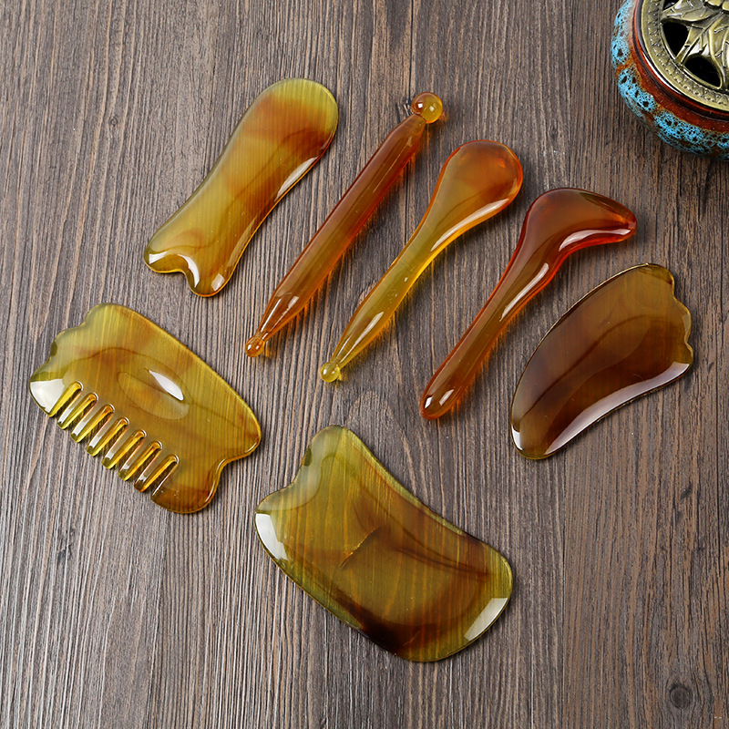 Scraping Seven-Piece Set Resin Scraping Massage Board Beauty Tool Face and Face Rod Point Stick Massage Comb