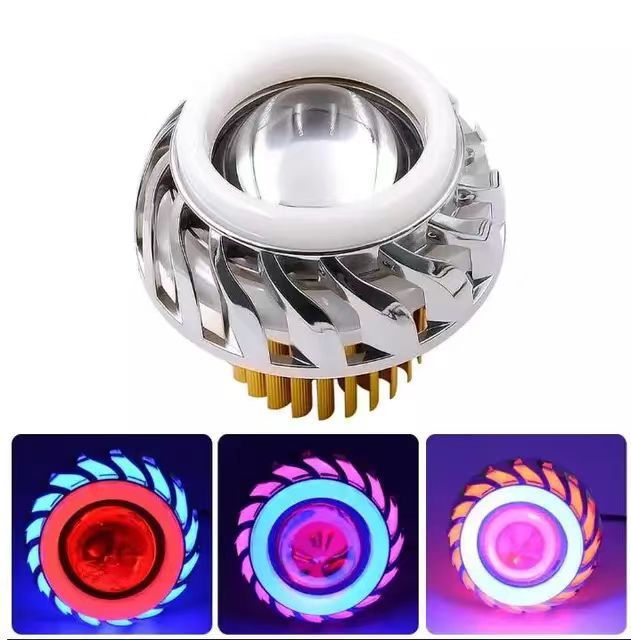 Cross-border special for general motorcycle electric car LED modified ghost fire spotlight headlight flash angel eye demon eye