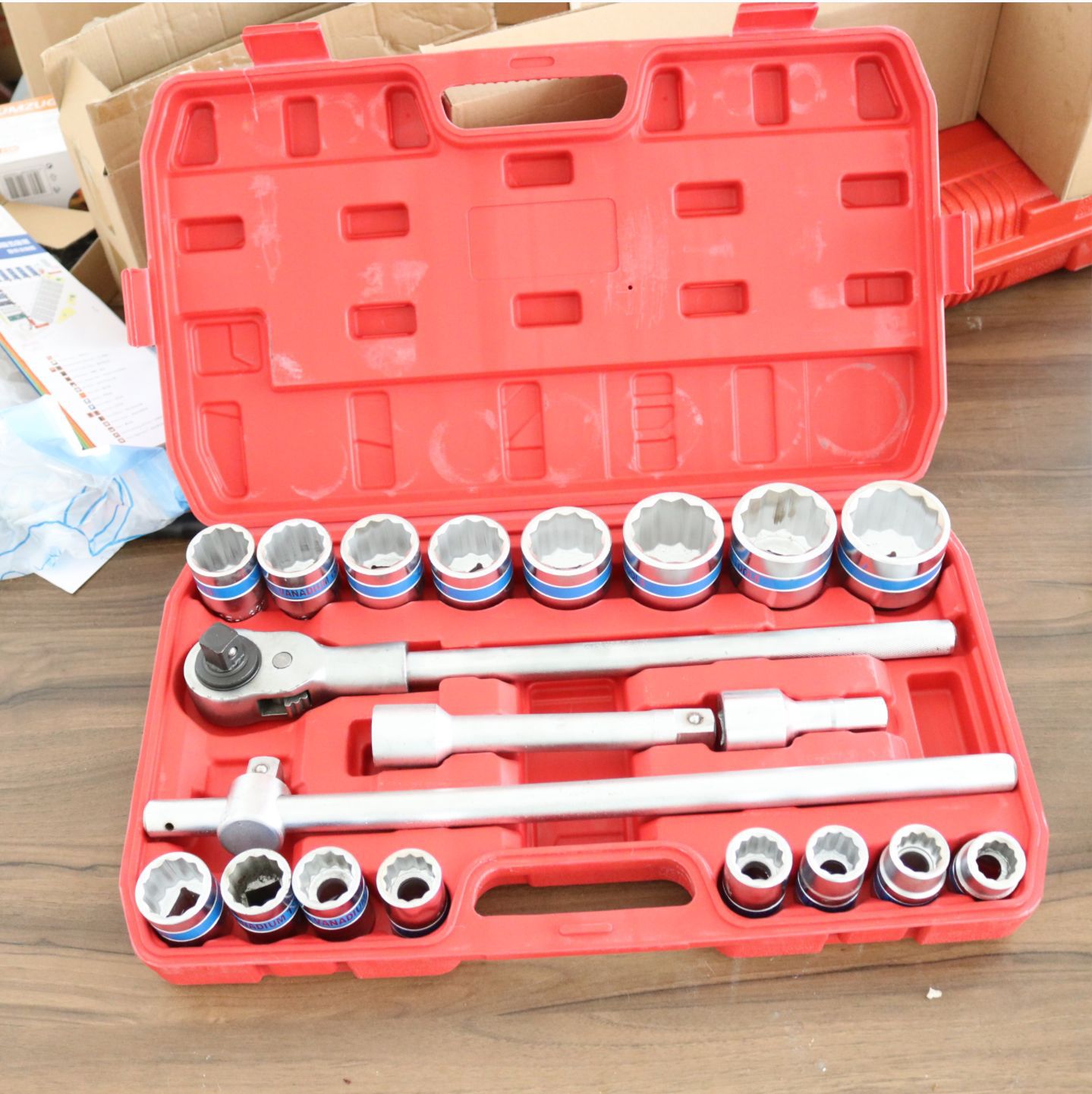 21-piece set 3/4 heavy-duty air gun socket set heavy-duty hexagonal socket 12-flower socket wrench auto repair tool