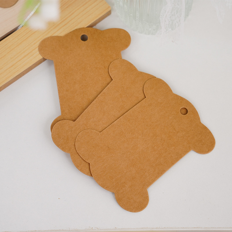 100 PCs Kraft paper bone shape label blank paper card word mood card DIY soap Tag Pendant