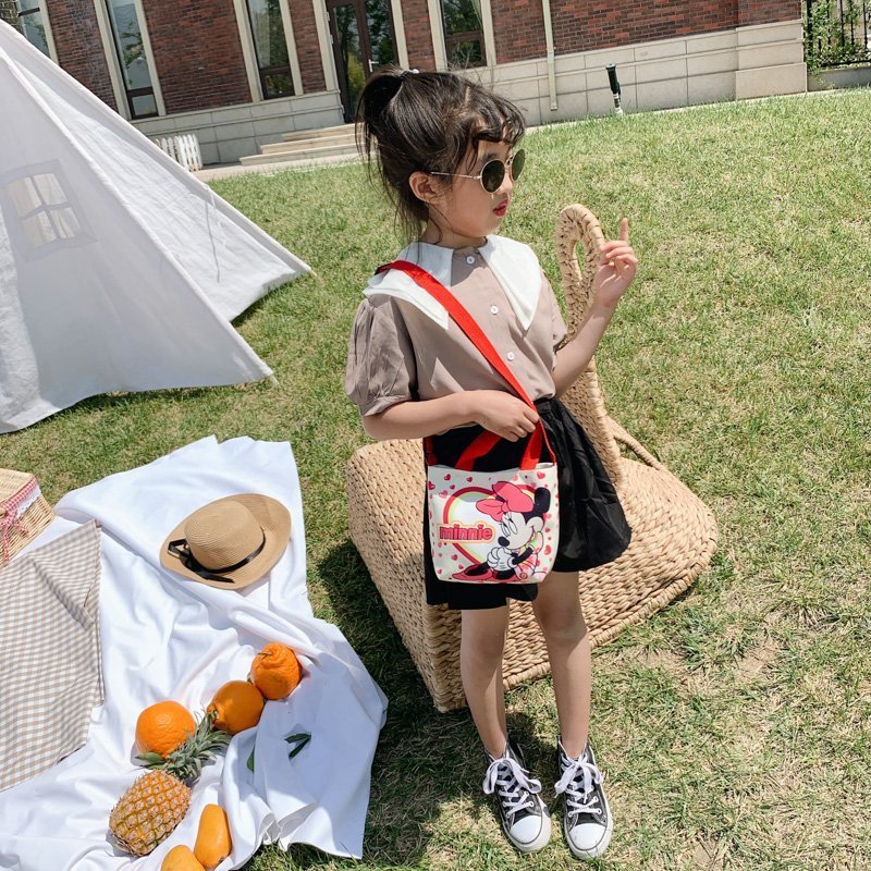 かわいいベビーキャンバスハンドバッグ早期教育ギフトプリントロゴパターン幼稚園クロスボディバッグ女の子のための|undefined