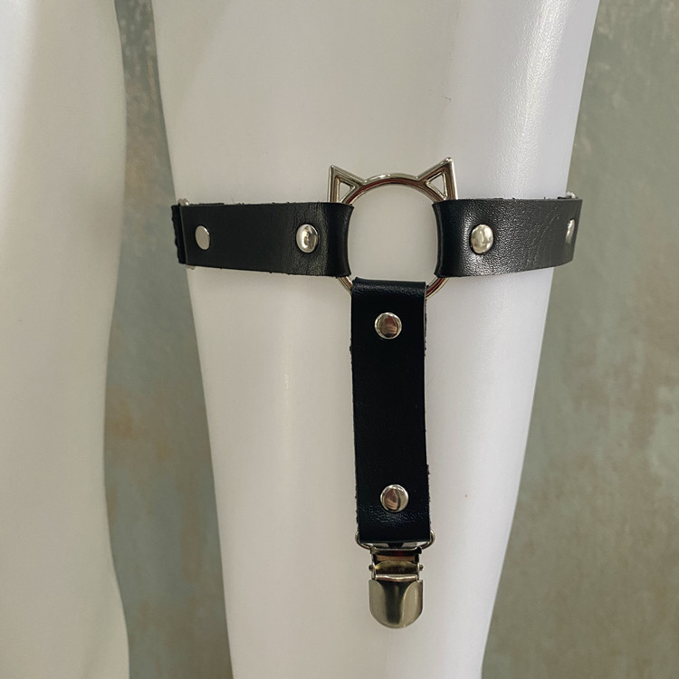 Factory direct Korean version of Cat face thigh loop leg ring sexy elastic band Adjustment Non-slip buckle socks clip garter belt