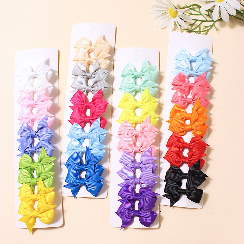 Cross-border Amazon hot sale colorful dovetail children's bow hairpin floating angle rib bow tie cute girl jewelry