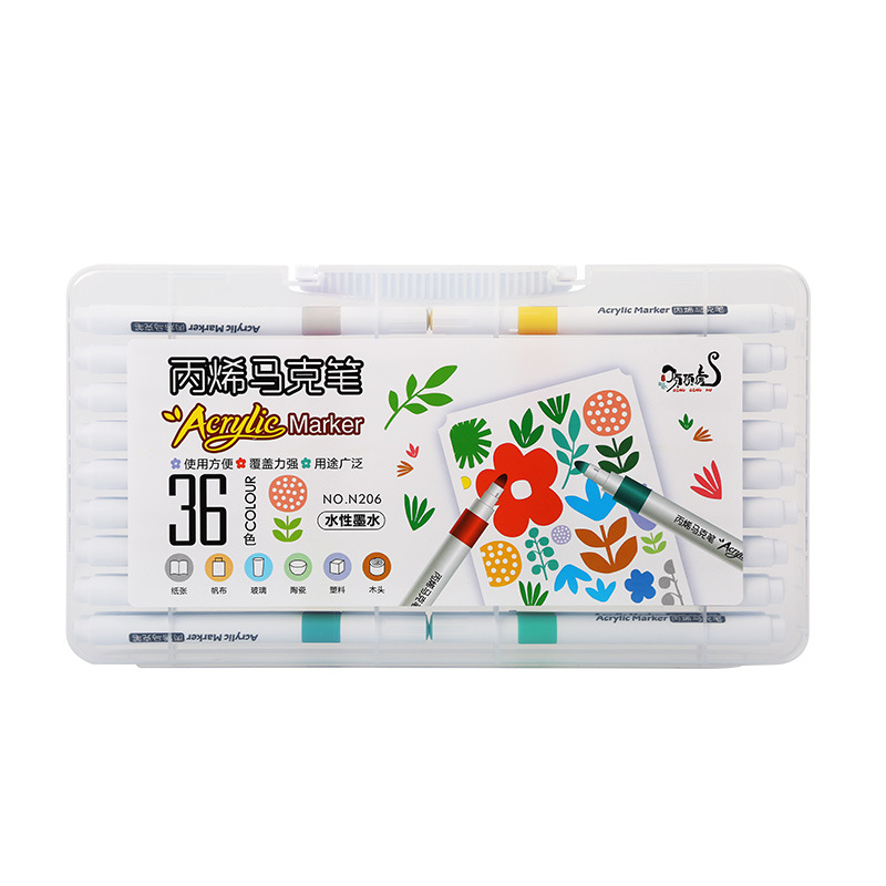 Top Tiger acrylic marker children's DIY creative painting brush 48 color opaque paper acrylic pen water-based watercolor pen