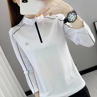 T2101 spring and summer outdoor women's long-sleeved sports T-shirt mountaineering fitness quick-drying clothes mountaineering breathable loose running