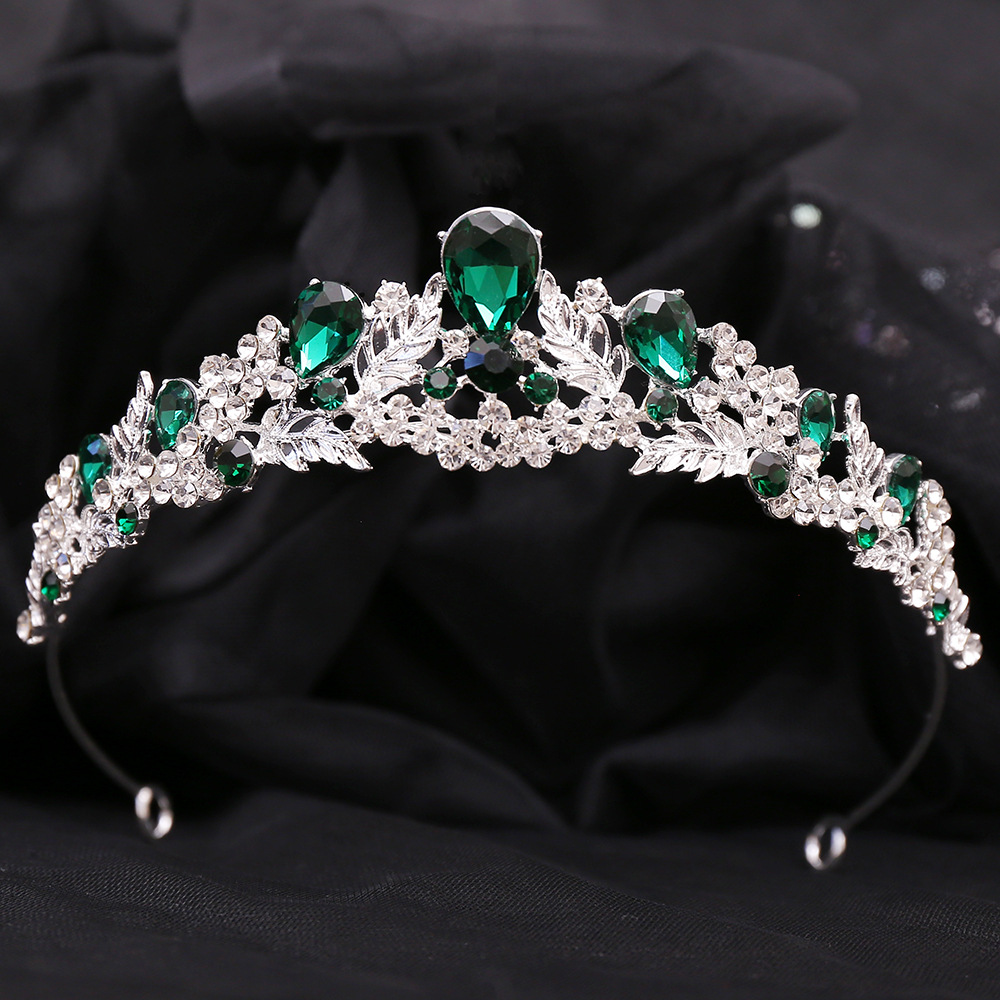 H1400 Diamond Gang New Korean Bridal Headwear Alloy Rhinestone Leaf Small Crown Wedding Dress Accessories Hair Accessories