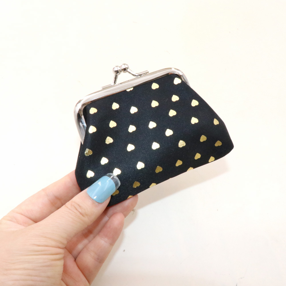 Cross-border supply fabric bronzing love coin purse children's wallet mini mouth gold bag small gift wholesale