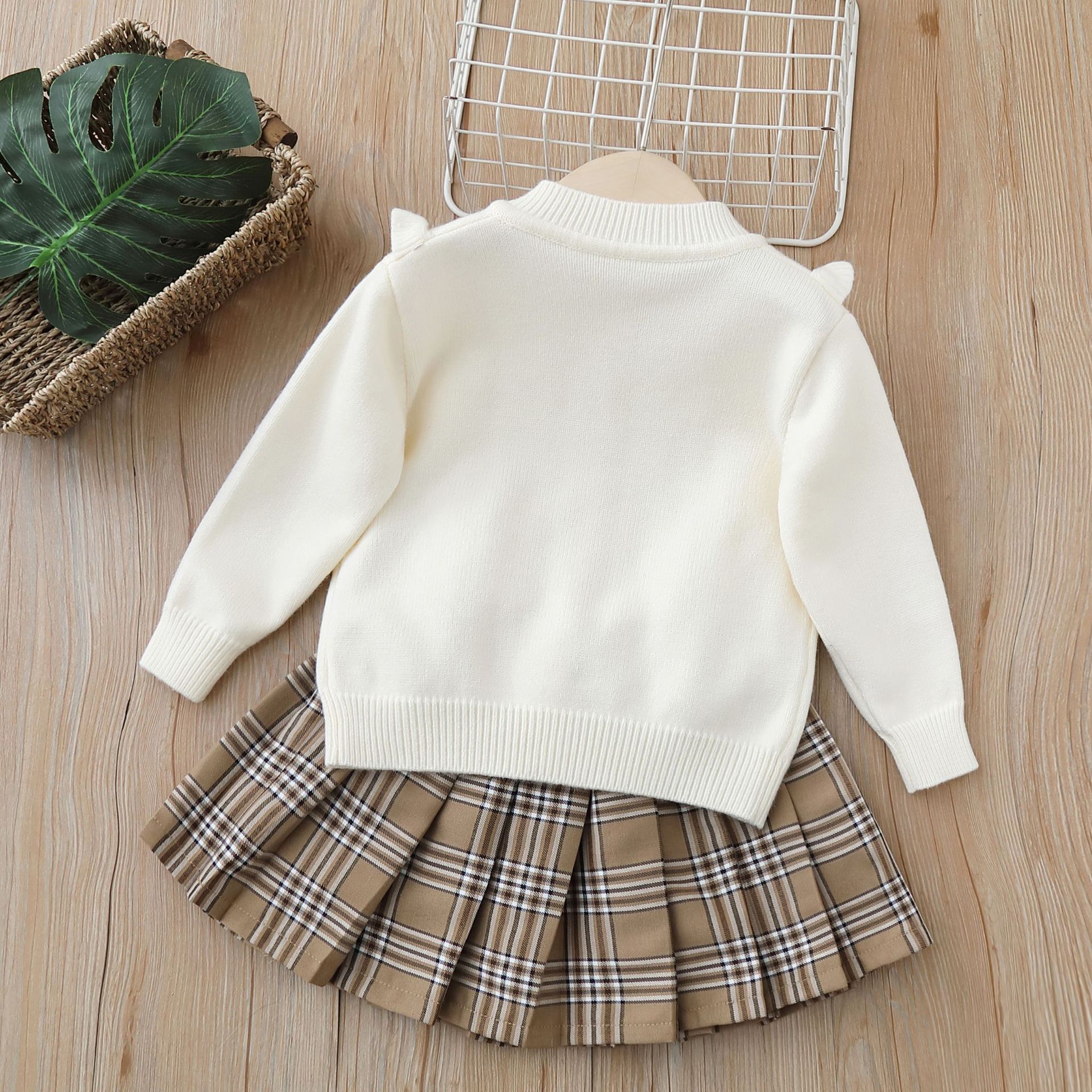 Children's sweater two-piece JK suit 2023 autumn new baby girl princess dress girls' suit autumn children's clothing