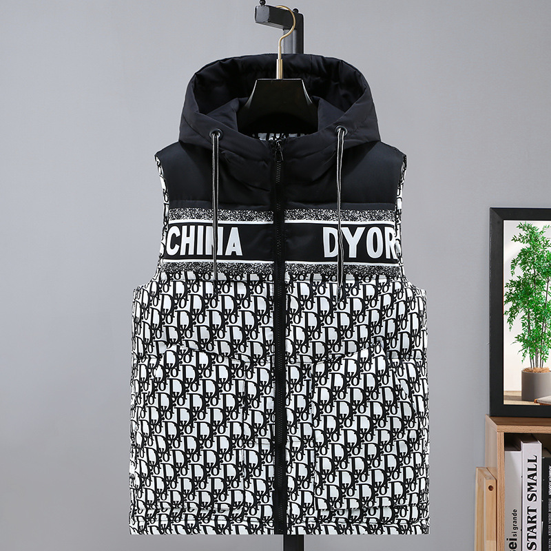 European station men's vest autumn and winter New letter printing warm African hot selling cotton vest fashion top fashion