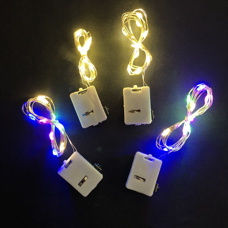 Cross-border Hot Sale Christmas Decorative Lantern Gift Box Cake Decoration Copper Wire Light LED Battery Box Copper Wire Light String