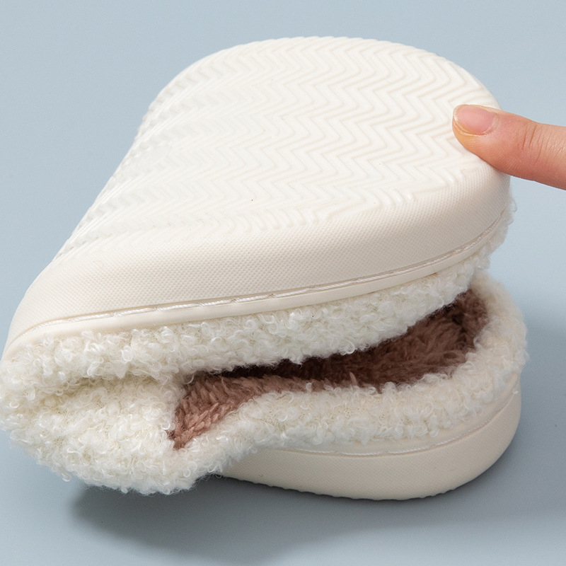 Factory supply warm plush slippers home cotton slippers home autumn and winter thick bottom non-slip plush slippers
