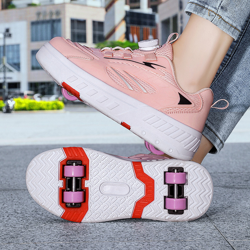 Dingjian new children's walking shoes roller skating boys' four-wheel explosion shoes student deformation skating shoes girls' roller shoes