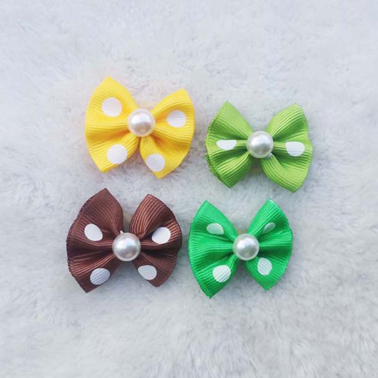 Pet Headdress Flower Ornaments Dot Bow Rubber Tendon Headdress Flower Teddy Cartoon Cute Fresh Hair Ornaments Hair Ornaments Headdress Flower