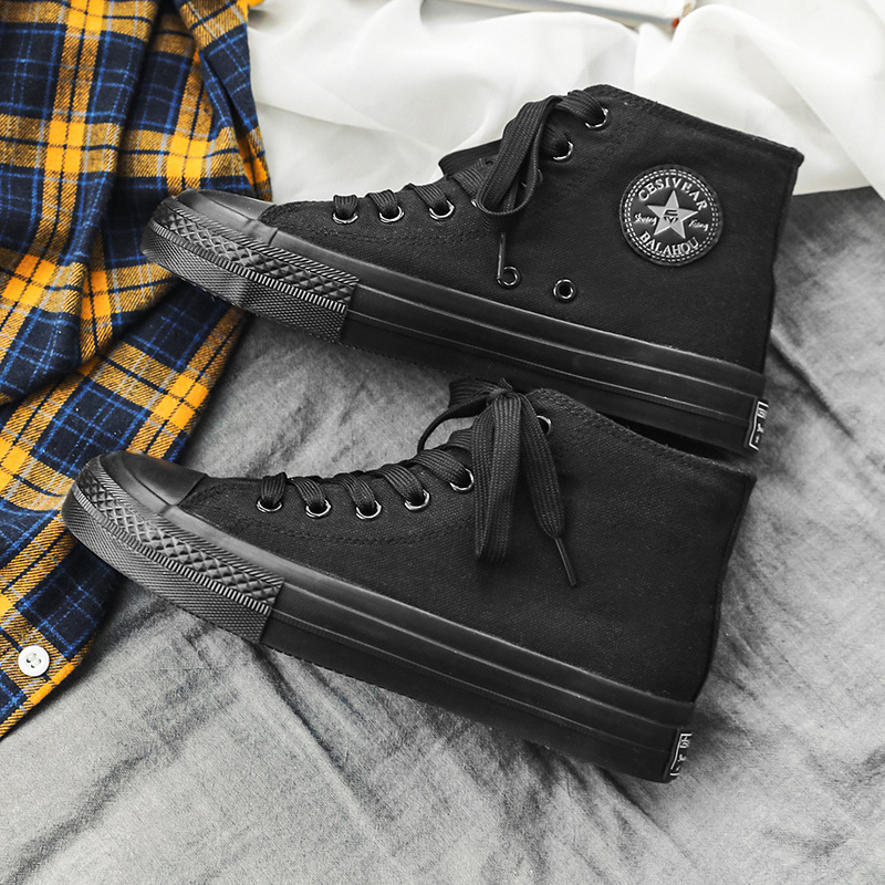 Classic New high-top shoes versatile student board shoes 1970s replica spring and summer canvas shoes for women