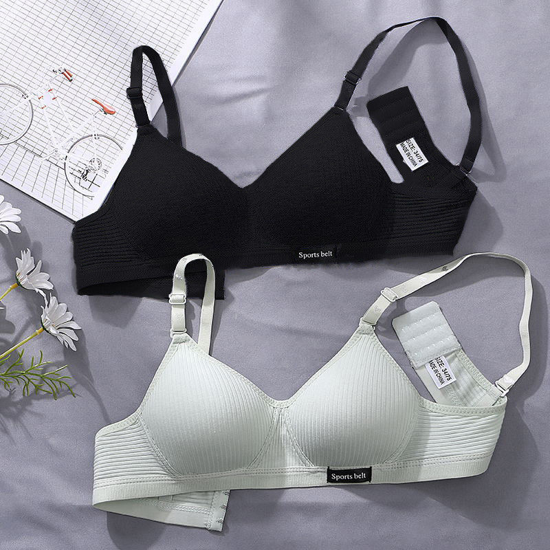 Girl's underwear development period junior high school student bra push up wireless Cup thin push up bra cup