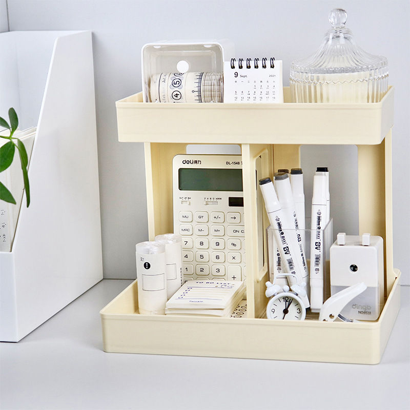 ins style desktop transparent double-layer storage rack bathroom transparent storage rack desktop cosmetics storage rack