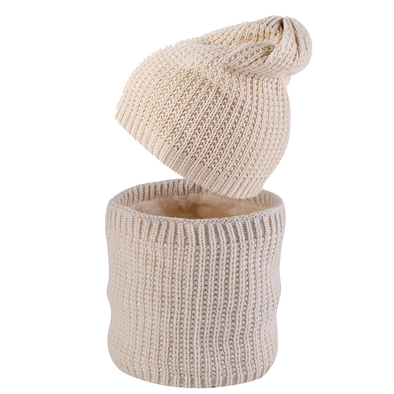 Unisex-Schal, modischer Mützenschal, zweiteiliger Strickmützenschal und warme Wollmütze aus Samt_voghion.com