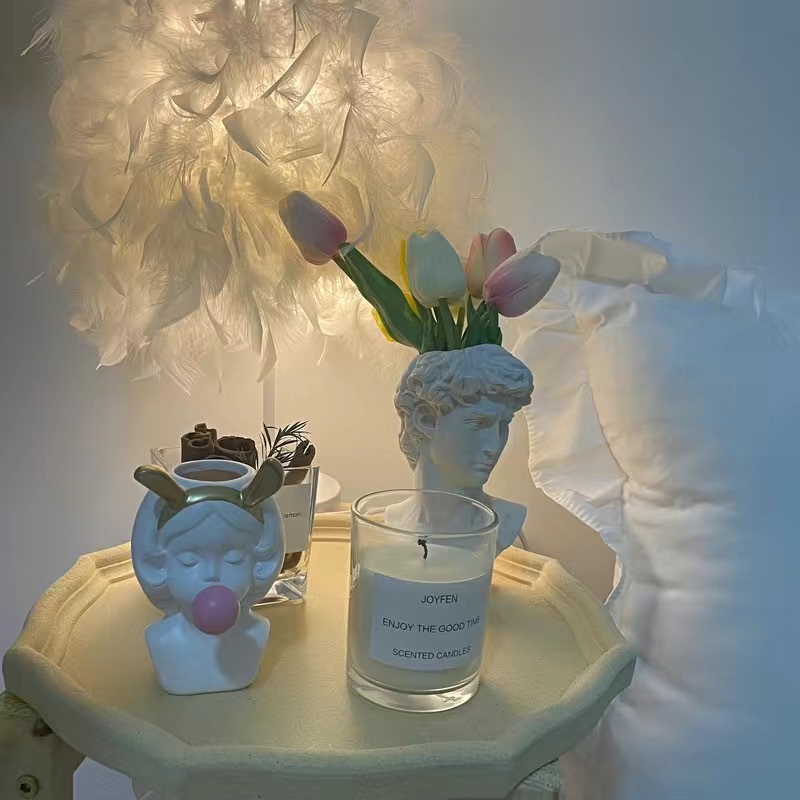 ins Rabbit Ear Bubble Blowing Girl's Pen Case Rabbit Ear Girl's Storage Vase Resin Ornaments Girl's Heart Room Decoration