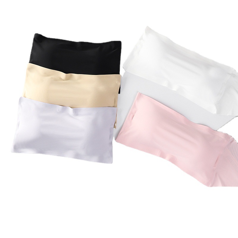 Ice Silk Seamless Underwear Women's Strapless Tube-top Anti-light Strap Chest Pad Wrapping Chest Anti-slip Summer Breathable Seamless