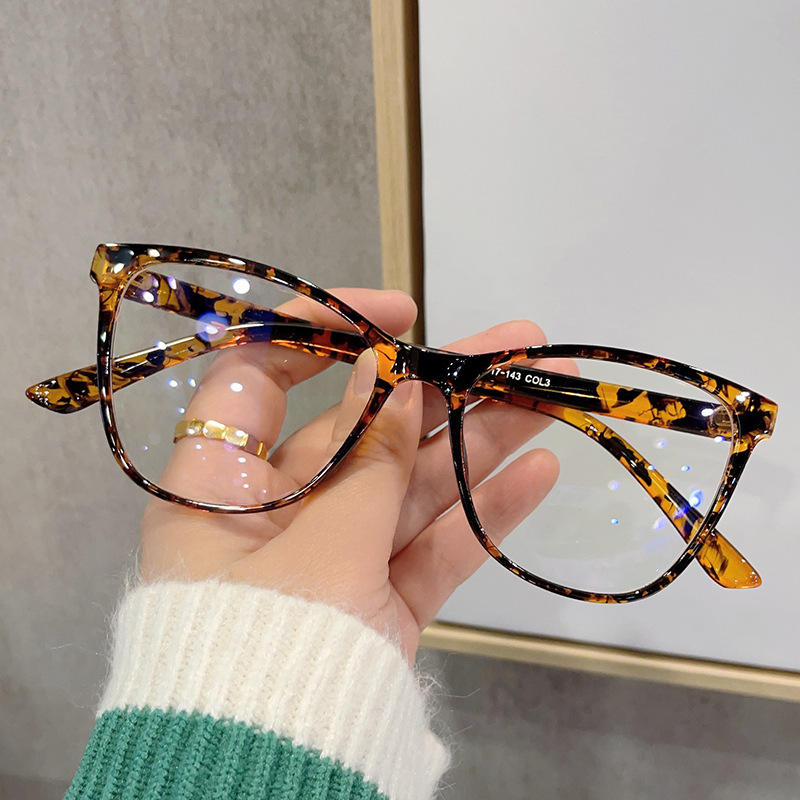 Anti-blue light Cat's Eye flat mirror large frame fashion glasses light trend glasses frame for women - ShopShipShake