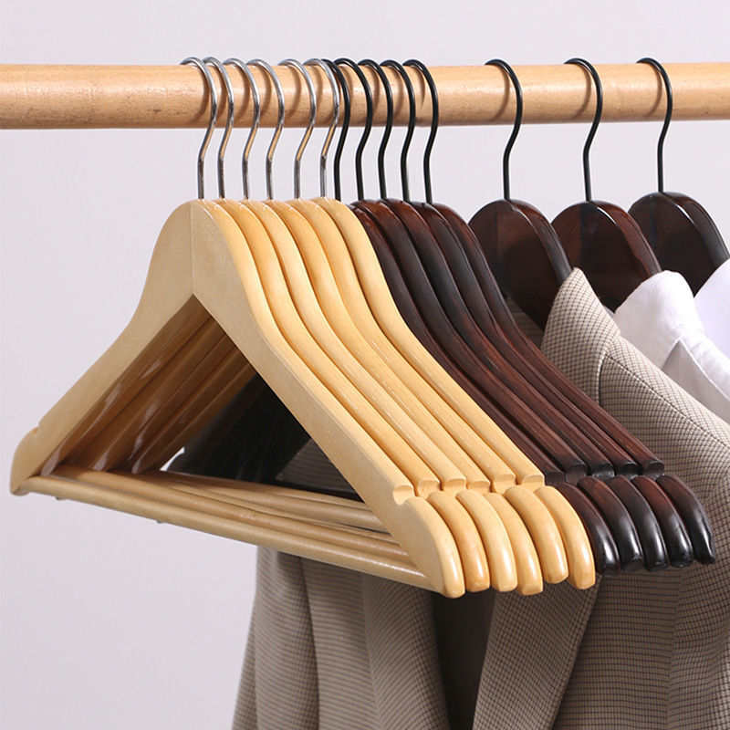 Solid Wood Hanger Pants Clip Pants Rack Household Hanging Clothes Clothing Store Clothes Hanging European-style Adult Wooden Clothes Support Wardrobe Cloakroom