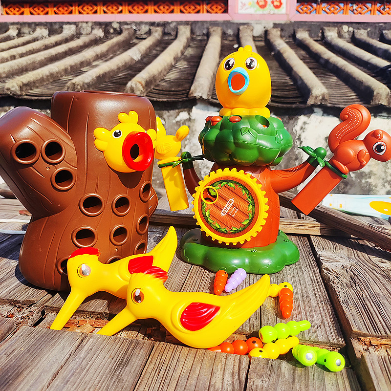 Woodpecker insect catching toy forest doctor intelligence development magnetic puzzle feeding bird children fishing toy feeding bird