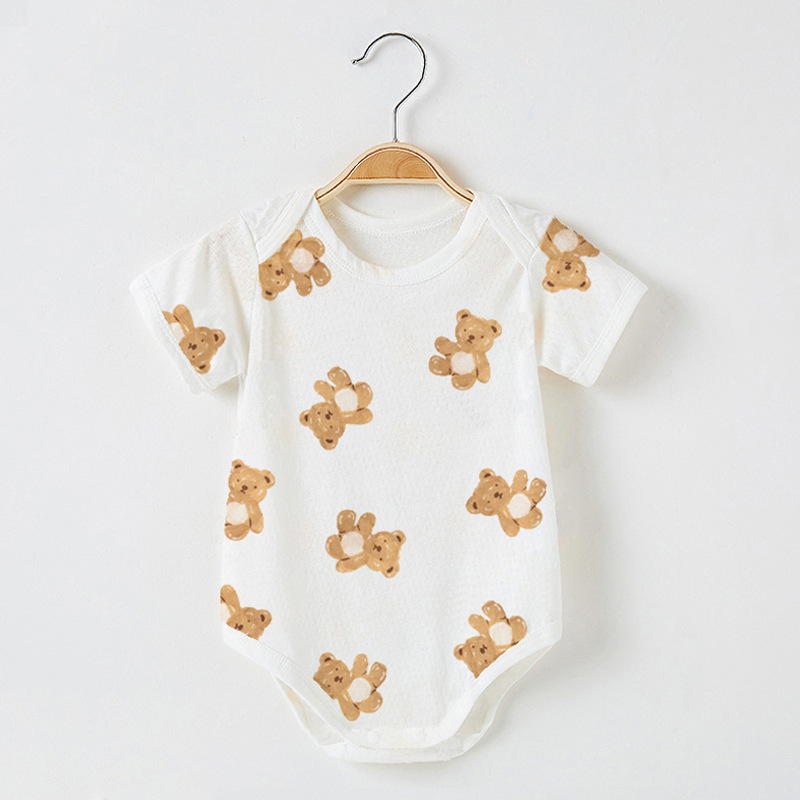Summer Baby Wrap Fart Clothes Newborn Short-sleeved Thin Pajamas Baby Triangle Climbing Suit Hare Jumpsuit