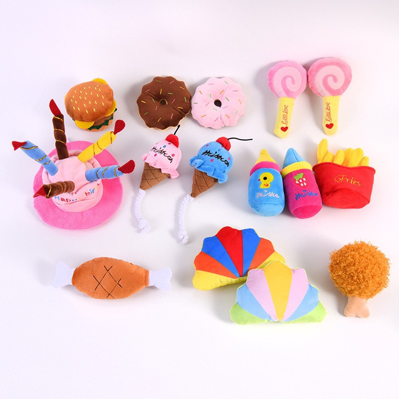 New dog pet toy bite-resistant molars plush fruit sound toy plush toy cat supplies wholesale