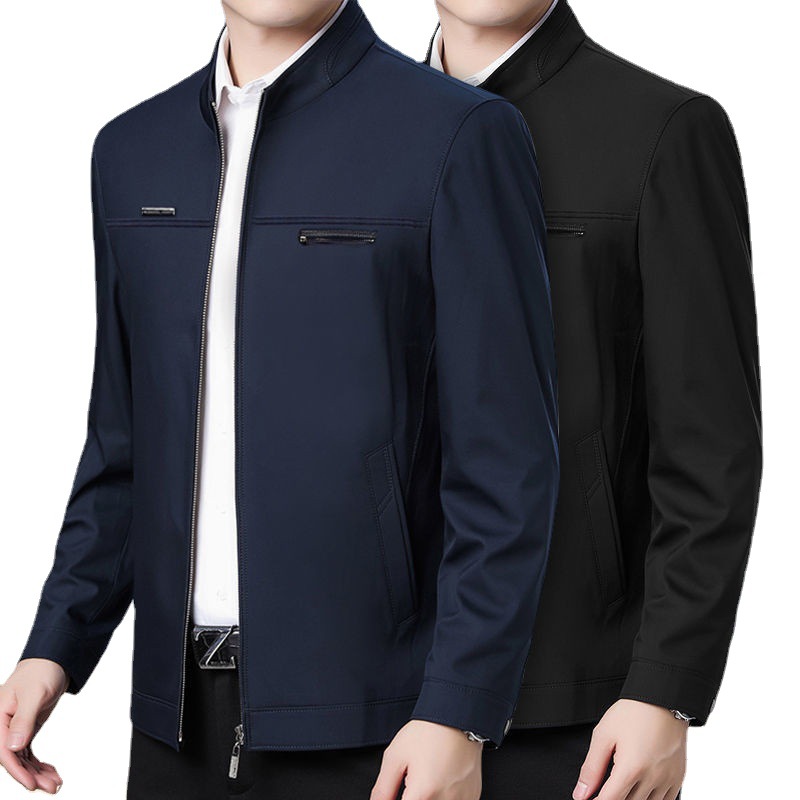 New Men's Spring and Autumn Men's Jacket Coat Men's Middle-aged and Elderly Jacket Business Casual Top Clothes Dad Clothes