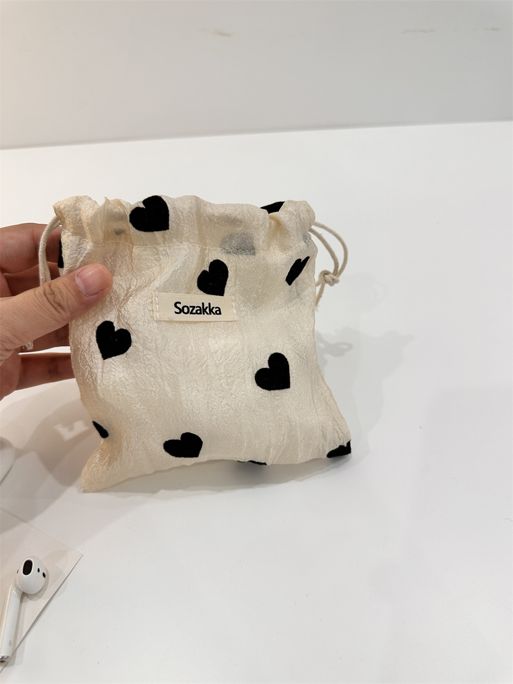36252 Champagne Love Bundle Pocket Drawstring Small Object Storage Bag Cloth Bag Student Sundries Portable Wash Bag