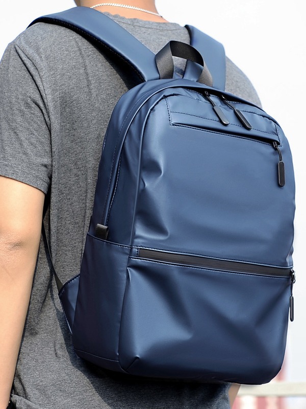 跨境简约男士双肩包大容量笔记本电脑包休闲双肩包中大学生书包