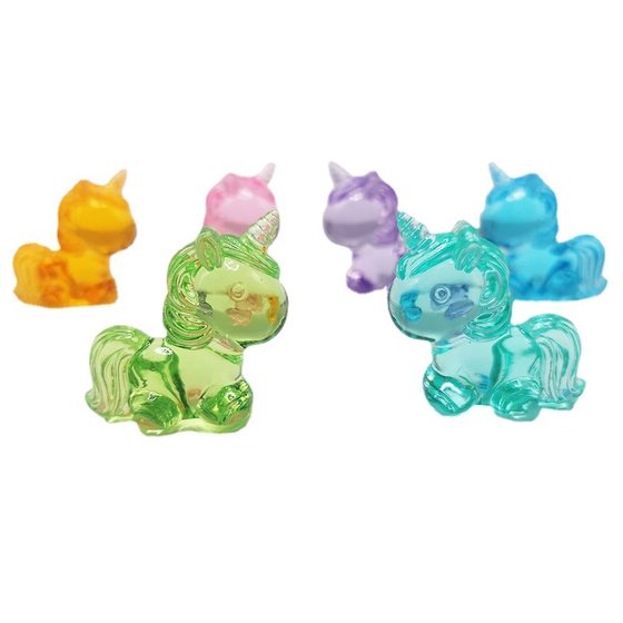Cartoon Unicorn Acrylic Crystal Transparent Pendant Playground Children's Grab Toy Animal Blind Box Jewelry