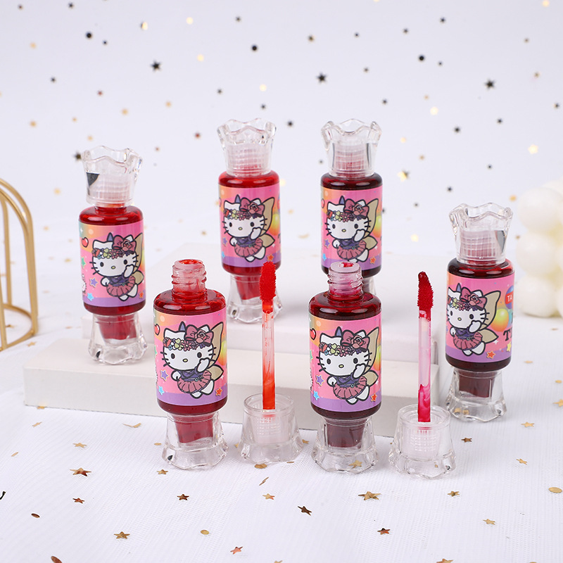 Cross-border hot sale KK cat Candy Lipstick water moisturizing easy color holding makeup waterproof lip gloss mirror Water Light feeling lip oil