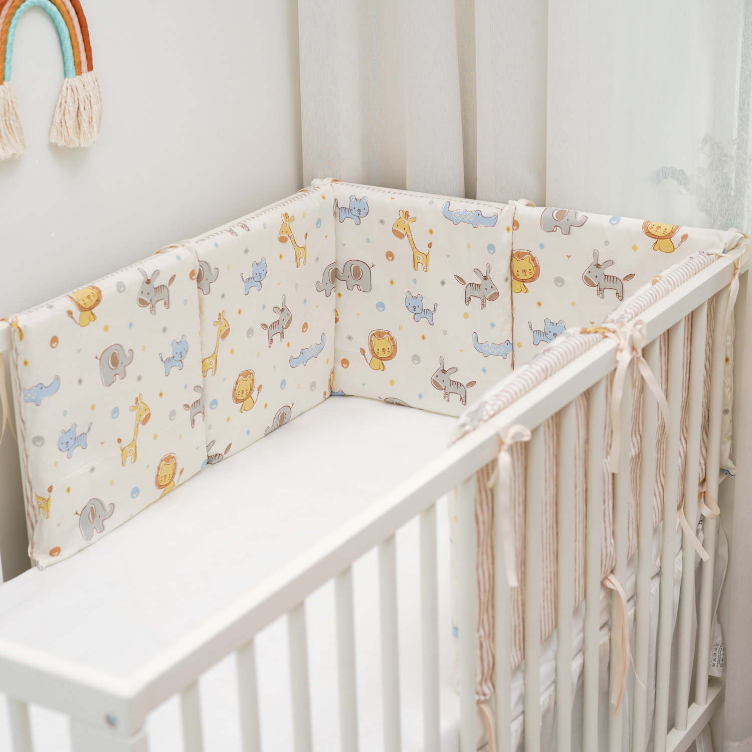 Baby crib newborn bedding baby anti-collision fence cotton khaki lion 30*30*6 whole wash