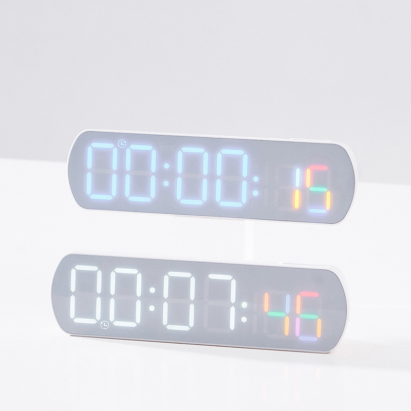 Simple electronic clock creative multifunctional LED alarm clock temperature jump second display positive countdown bedside clock 6639
