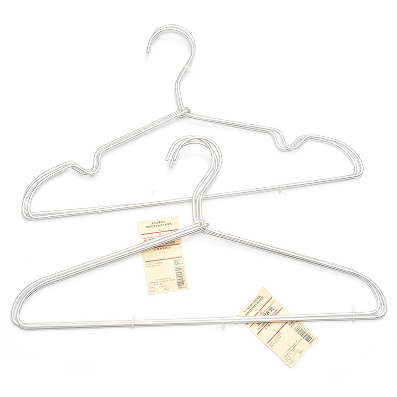 Unprinted Aluminum Alloy Clothes Hanger Metal Stainless Steel Drying Pants Rack Pants Clip Clothes Hanging Clothes Support Seamless Space Aluminum