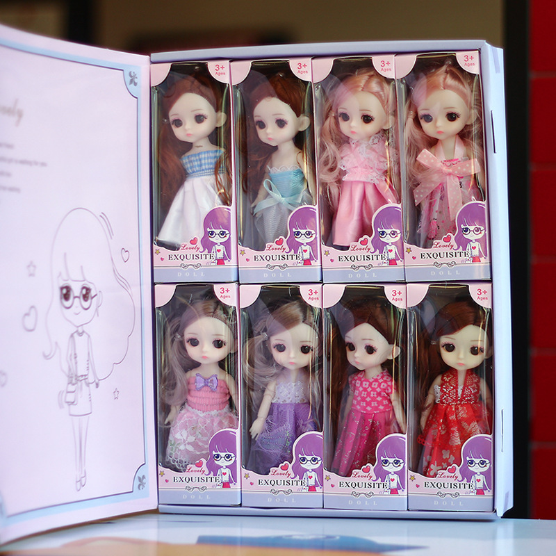 17cm Barden doll than princess set can be changed bjd doll girl toy birthday gift 8 piece set