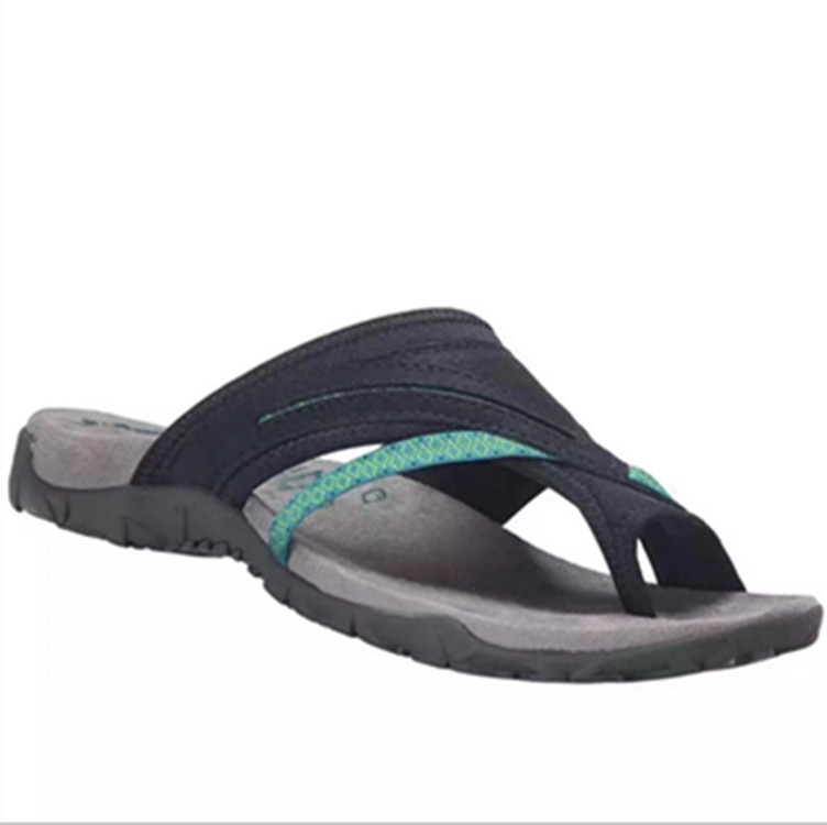 Summer women's shoes 2021 foreign trade new European and American comfortable toe flat sandals women color matching sandals and slippers women wear