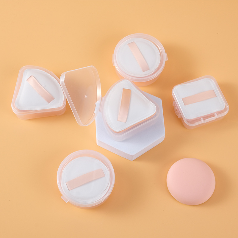 Honey bunch marshmallow powder puff triangle makeup air cushion powder cake does not absorb powder dry and wet dual-purpose makeup cotton beauty makeup box