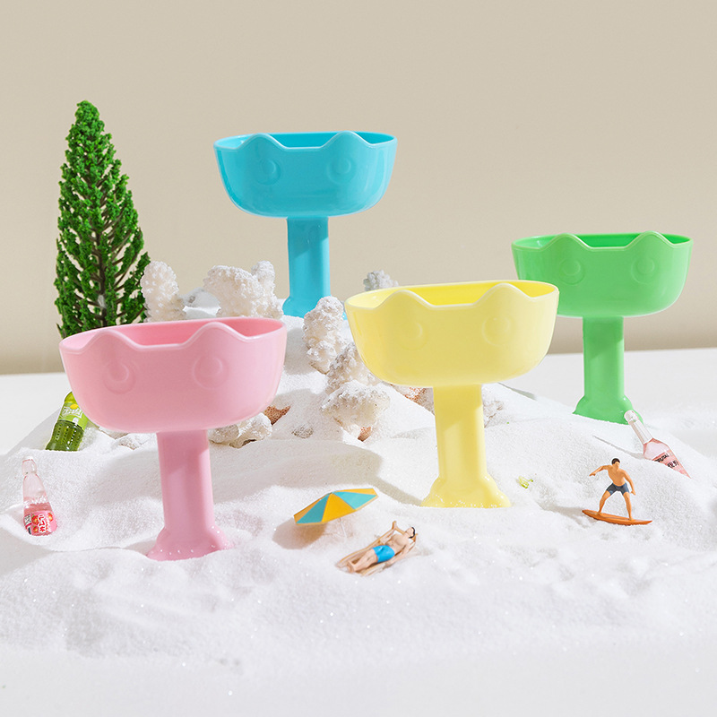 Cartoon Children Eating Popsicle Stick Ice Cream Artifact Anti-drip Stand Portable Dirty-free Protective Cover Tray