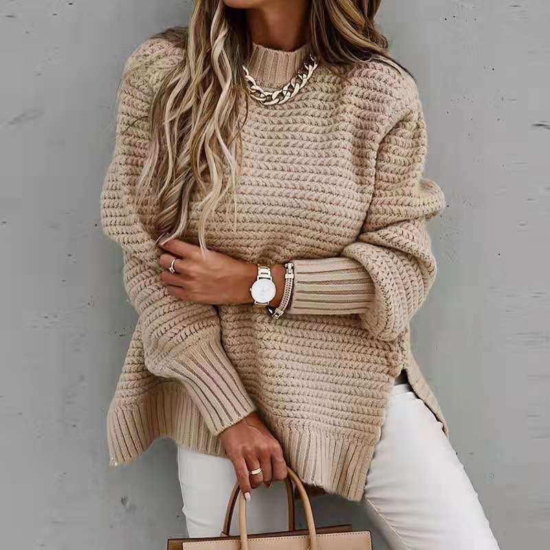 Lazy Style Loose Pullover Knitted Sweater_voghion.com