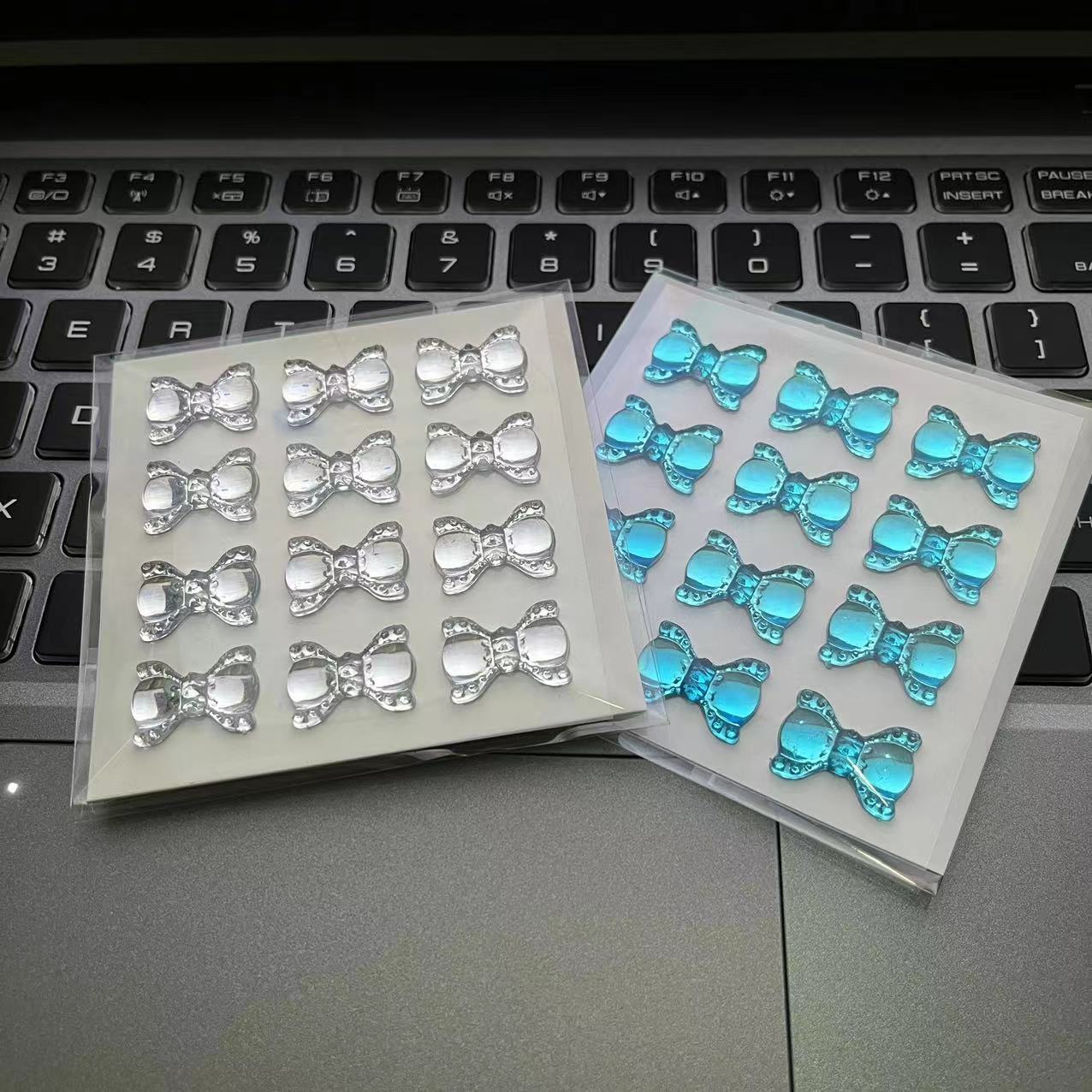 Dopamine mixed color Crystal three-dimensional bow 3D decorative acrylic diamond sticker mobile phone shell DIY decorative sticker