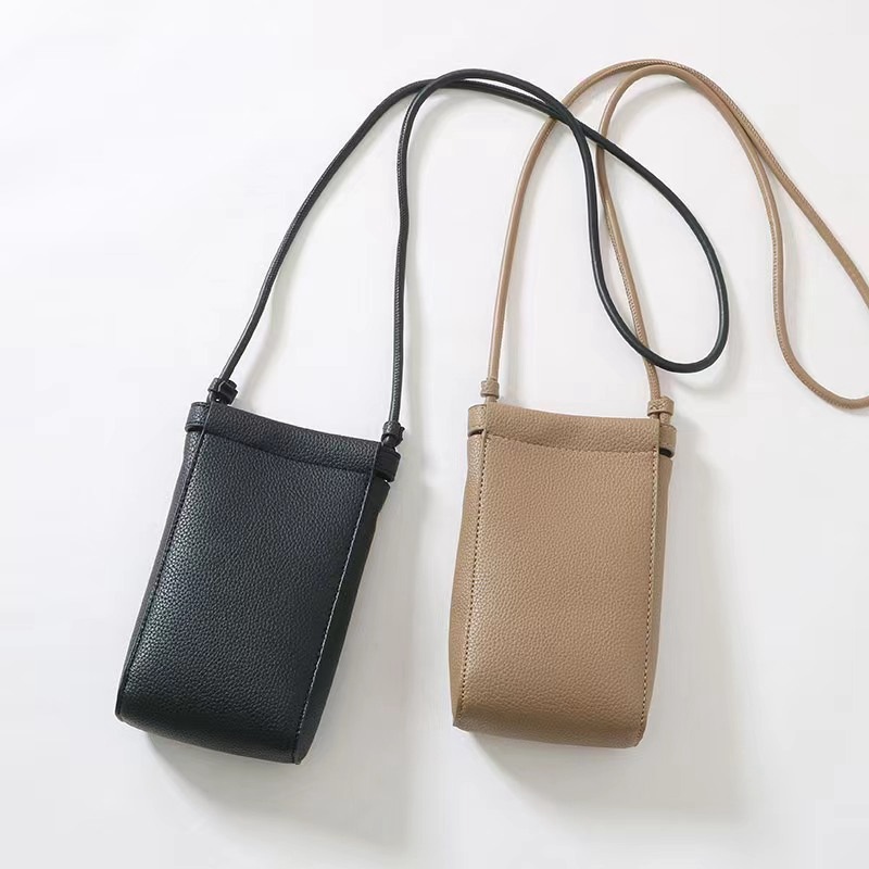 Mobile Phone Bag Japanese and Korean Art Retro Style Vertical Mini Crossbody Small Bag Lightweight Simple All-match Walking Shoulder Bag