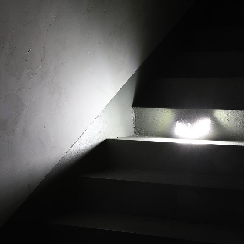 4面100ledソーラーライト屋外庭センサー街路灯農村庭一体式家庭用照明ウォールライト|undefined