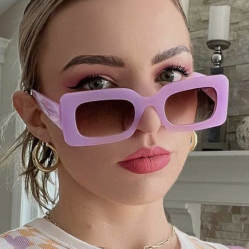 Jelly color small square sunglasses new cross-border European and American ins sunglasses Net popular concave shape trendy sunglasses