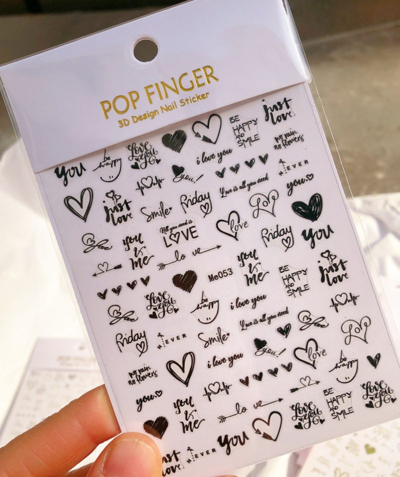 Valentine's Day Nail Art Stickers Cross-border E-Commerce Rose Heart-shaped Valentine's Day Letter Nail Art Stickers ME053-062