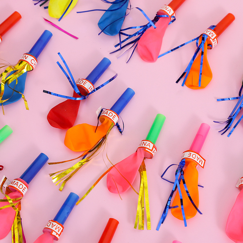Golden Whistle Balloon Whistle Balloon Children Party Supplies Clown Props Wholesale Latex Balloon