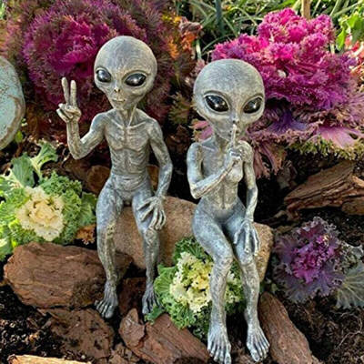 RESIN Statue RESIN alien UFO outdoor gnome garden Statue decoration